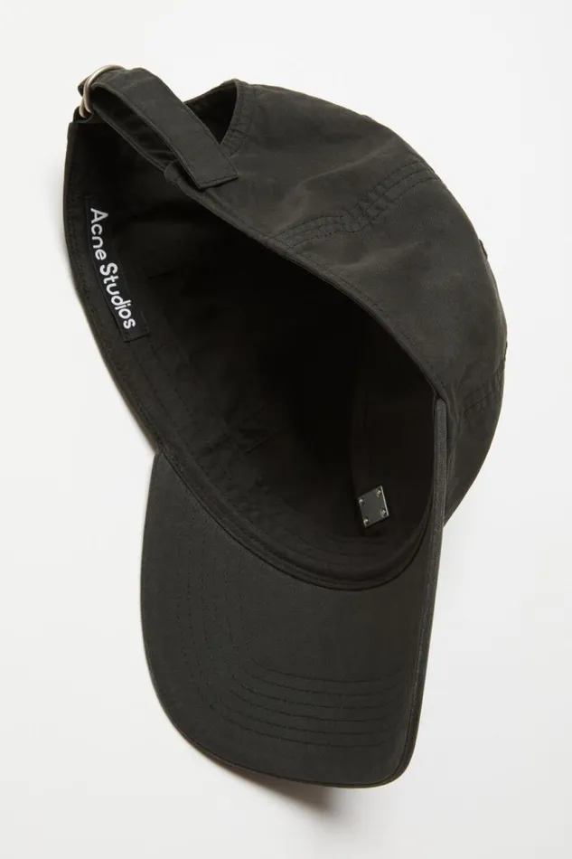 Acne Studios Metal Face Patch Cap Black Women Face Collection Acne Studios Metal Face Patch Cap Black Women Face Collection