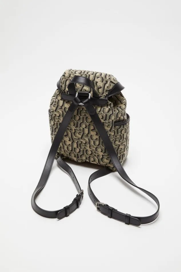 Acne Studios Mini Backpack Monogram Beigeblack Men Bags