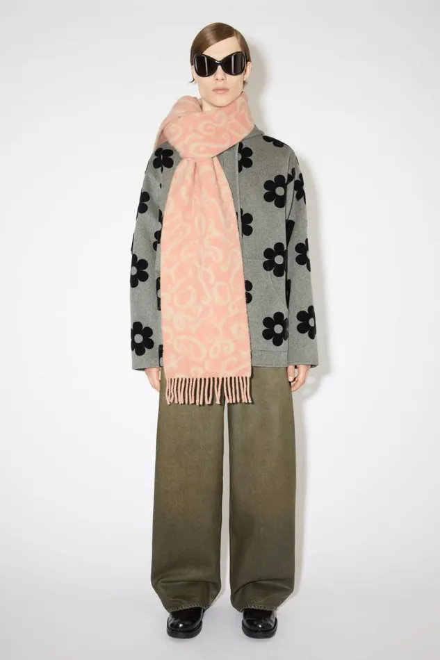 Acne Studios Monogram Jacquard Scarf Pinklight Pink Women Scarves