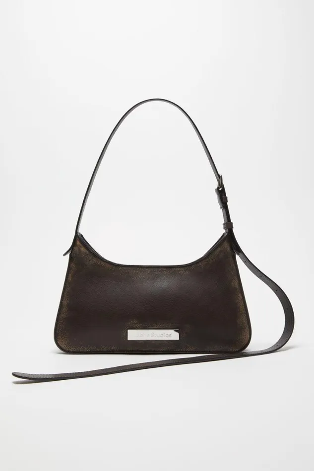 Acne Studios Platt Mini Shoulder Bag Dark Brownbeige Men Bags