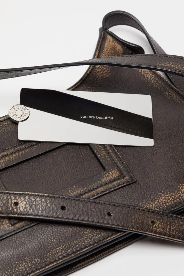 Acne Studios Platt Mini Shoulder Bag Dark Brownbeige Men Bags Acne Studios Platt Mini Shoulder Bag Dark Brownbeige Men Bags