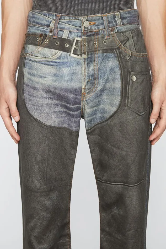 Acne Studios Printed Trousers Blueblack Men Jeans Acne Studios Printed Trousers Blueblack Men Jeans