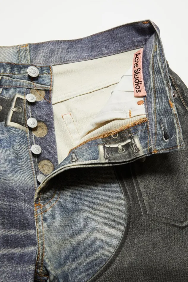 Acne Studios Printed Trousers Blueblack Men Jeans Acne Studios Printed Trousers Blueblack Men Jeans