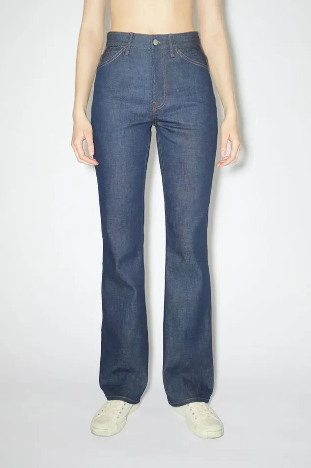 Acne Studios Regular Fit Jeans 8211 1977 Indigo Blue Women Jeans