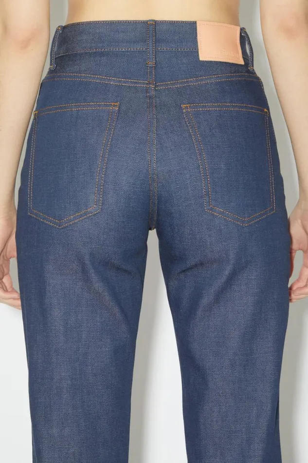 Acne Studios Regular Fit Jeans 8211 1977 Indigo Blue Women Jeans