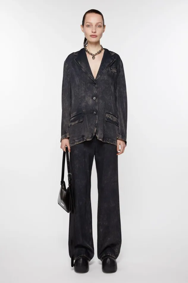 Acne Studios Single Breasted Jacket Blackbeige Women Suit Jackets