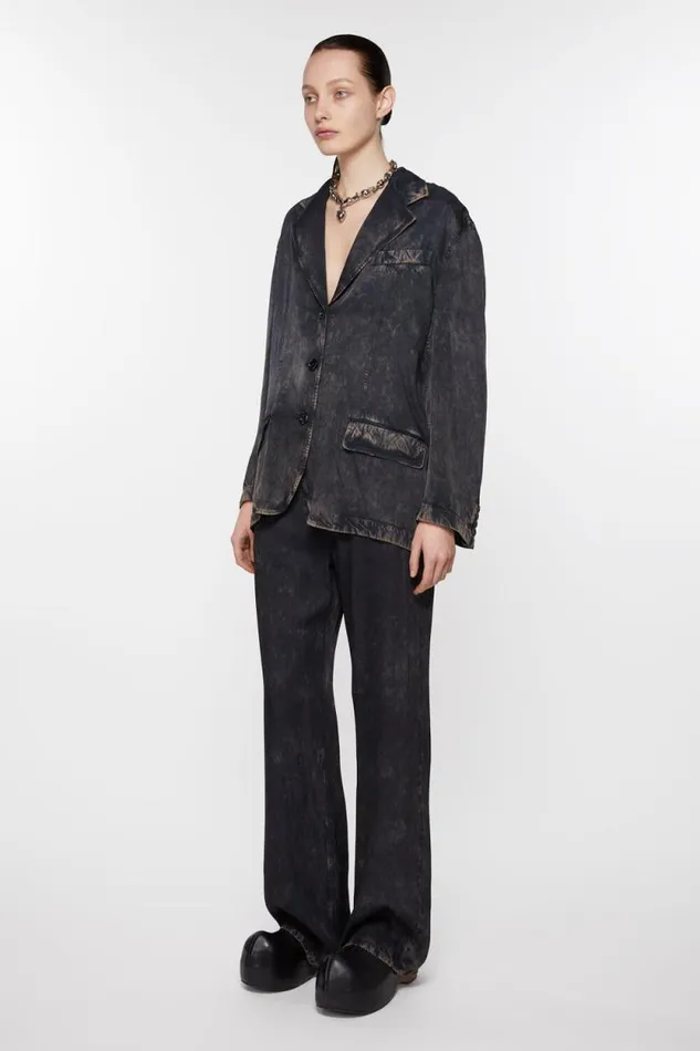 Acne Studios Single Breasted Jacket Blackbeige Women Suit Jackets Acne Studios Single Breasted Jacket Blackbeige Women Suit Jackets