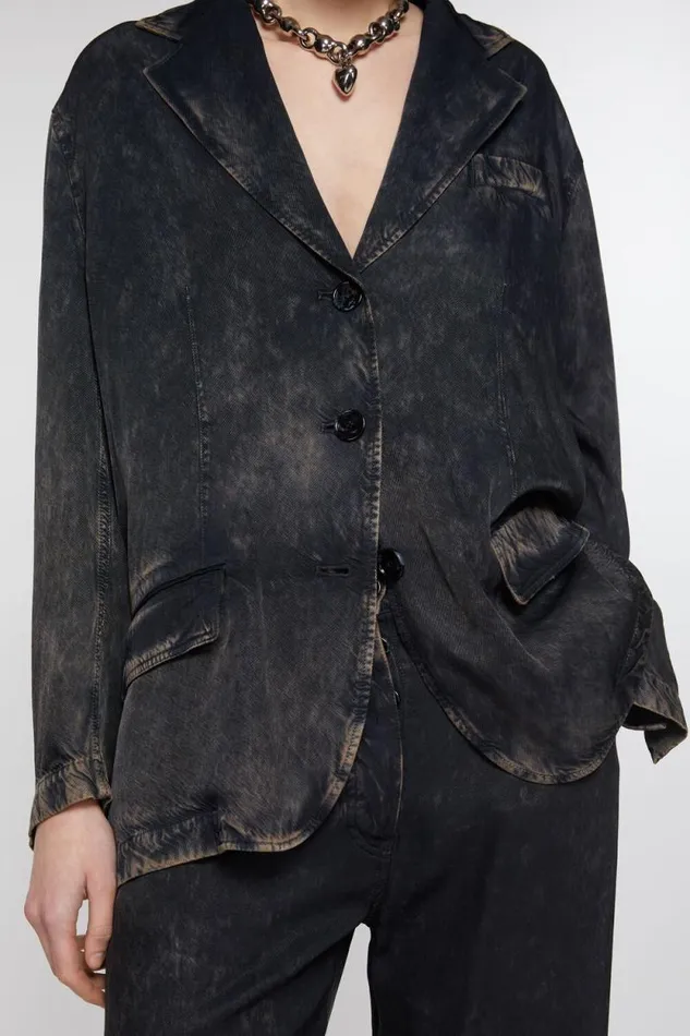 Acne Studios Single Breasted Jacket Blackbeige Women Suit Jackets Acne Studios Single Breasted Jacket Blackbeige Women Suit Jackets