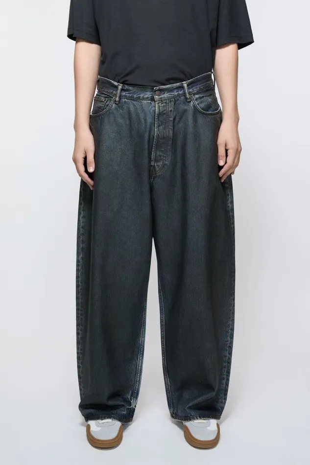 Acne Studios Super Baggy Fit Jeans 8211 2023 Blackmid Blue Women Jeans