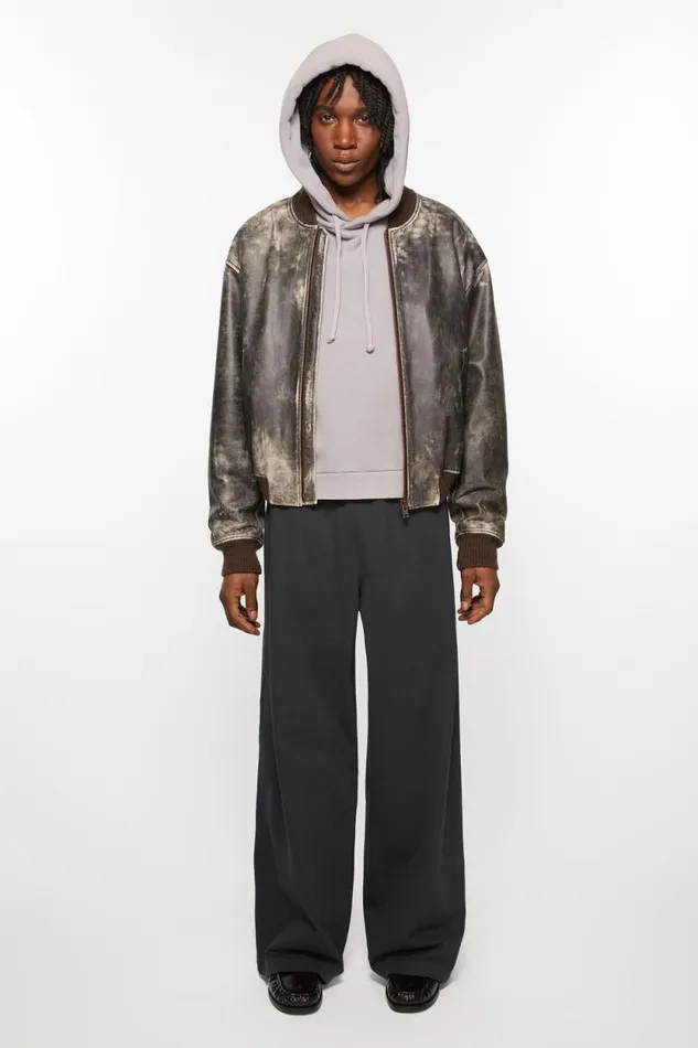 Acne Studios Sweatpant Logo Stamp Black Men Trousers