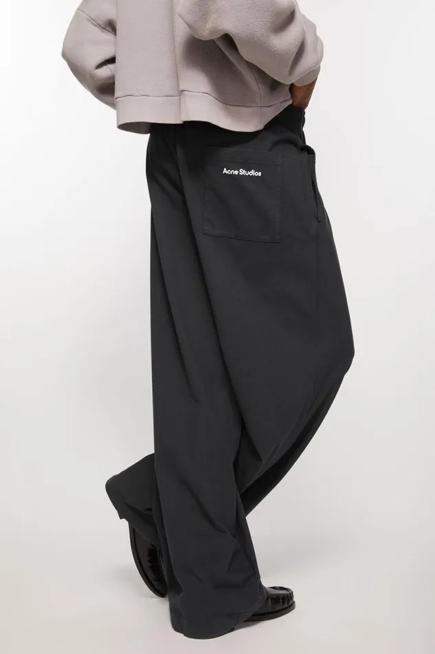 Acne Studios Sweatpant Logo Stamp Black Men Trousers