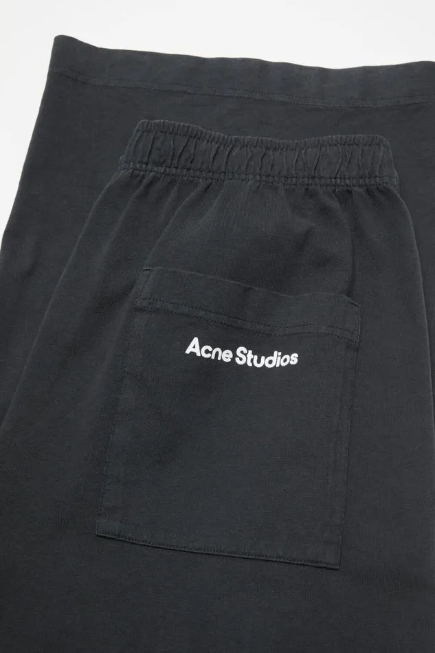 Acne Studios Sweatpant Logo Stamp Black Men Trousers