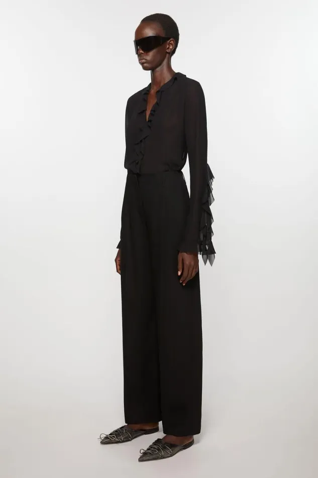 Acne Studios Tailored Wool Blend Trousers Black Women Trousers Acne Studios Tailored Wool Blend Trousers Black Women Trousers