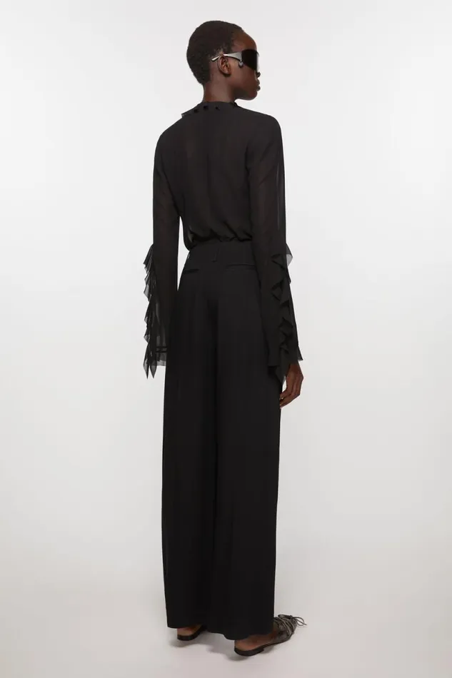 Acne Studios Tailored Wool Blend Trousers Black Women Trousers Acne Studios Tailored Wool Blend Trousers Black Women Trousers