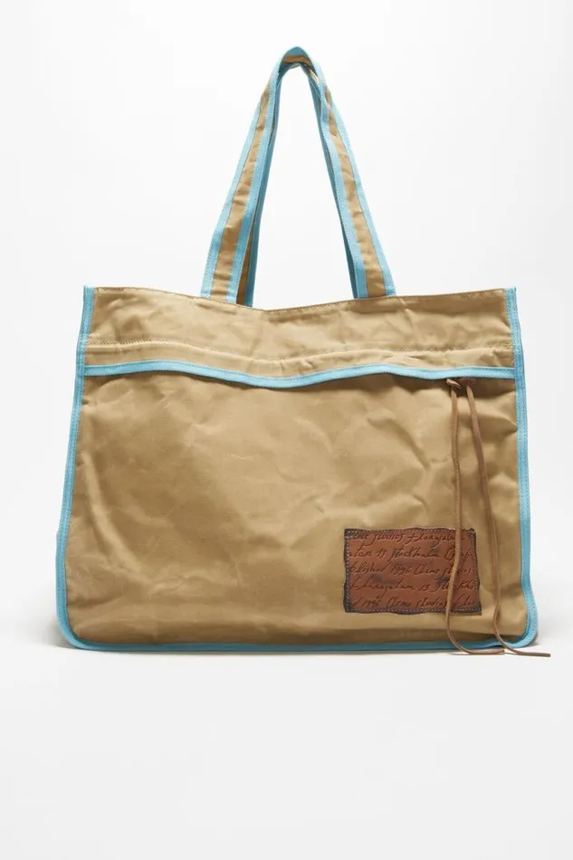 Acne Studios Tote Bag Beigeblue Men Bags