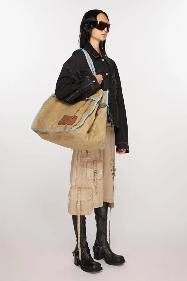Acne Studios Tote Bag Beigeblue Men Bags