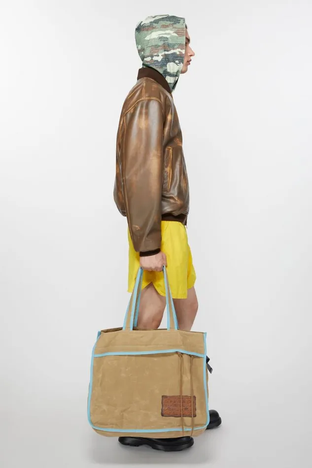 Acne Studios Tote Bag Beigeblue Men Bags