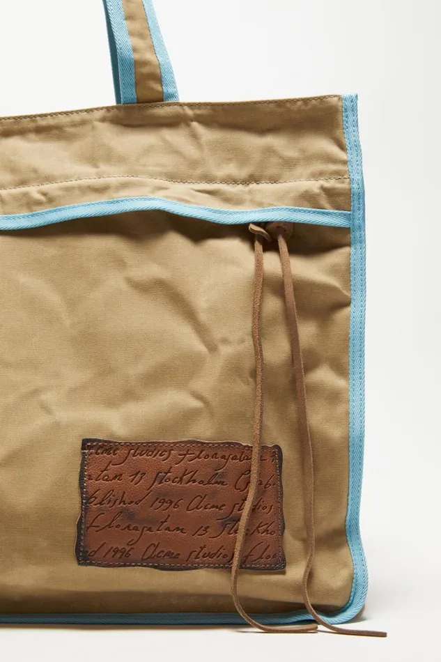 Acne Studios Tote Bag Beigeblue Men Bags