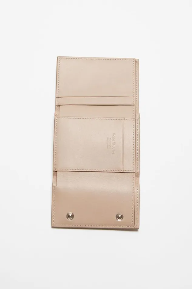 Acne Studios Trifold Leather Wallet Taupe Beige Women Small Leather Goods