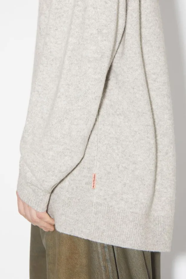 Acne Studios Wool Cashmere Hoodie Light Grey Melange Men Knitwear