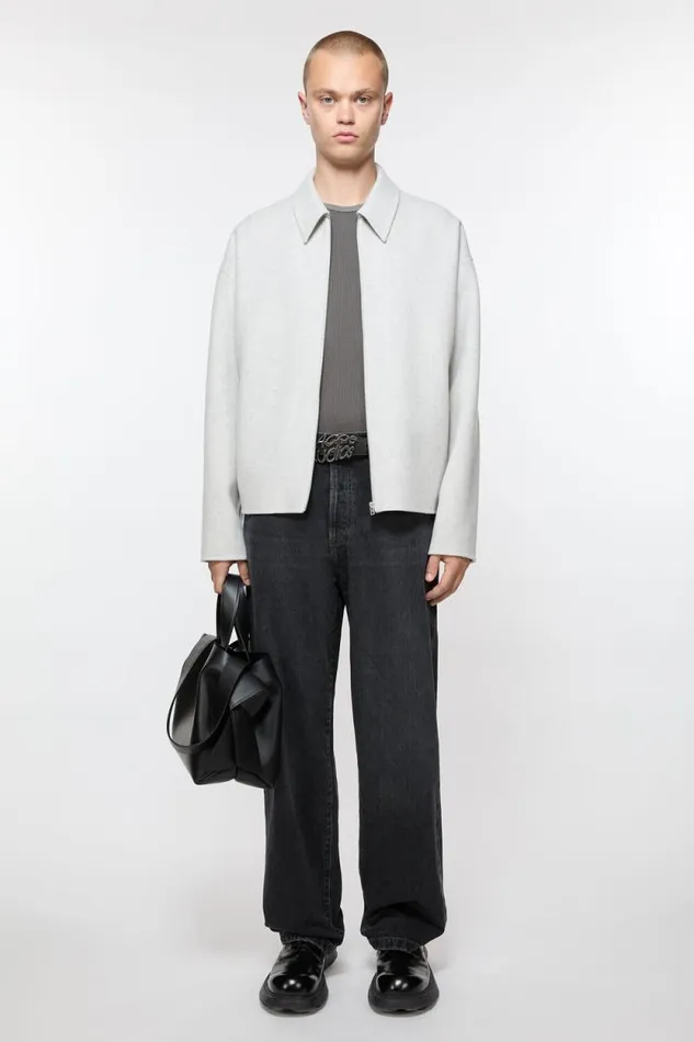 Acne Studios Wool Jacket Light Grey Melange Men Outerwear