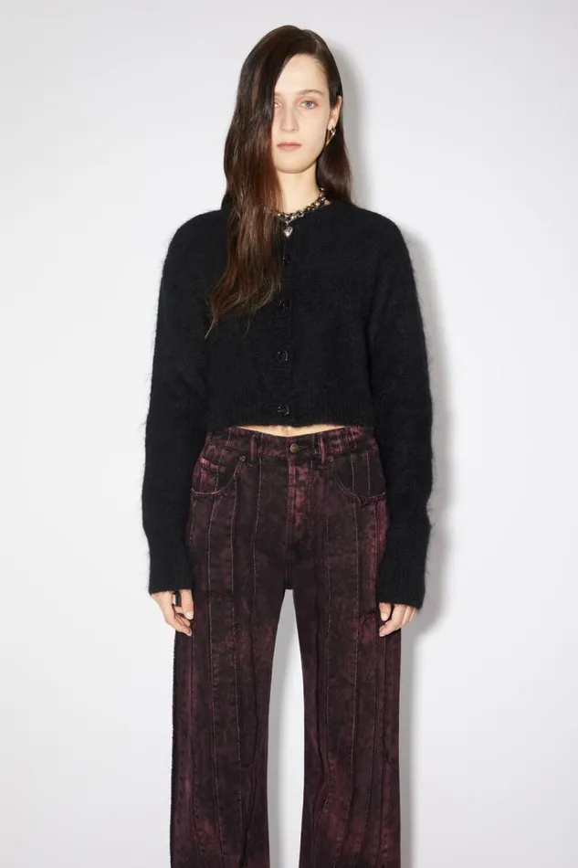 Acne Studios Wool Mohair Cardigan Black Women Knitwear