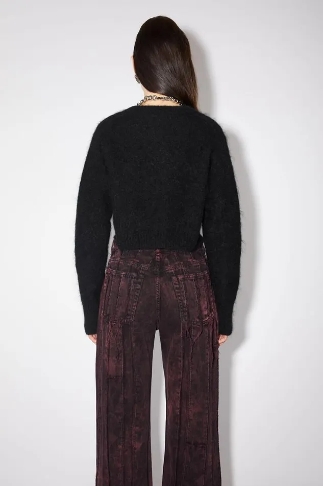 Acne Studios Wool Mohair Cardigan Black Women Knitwear Acne Studios Wool Mohair Cardigan Black Women Knitwear