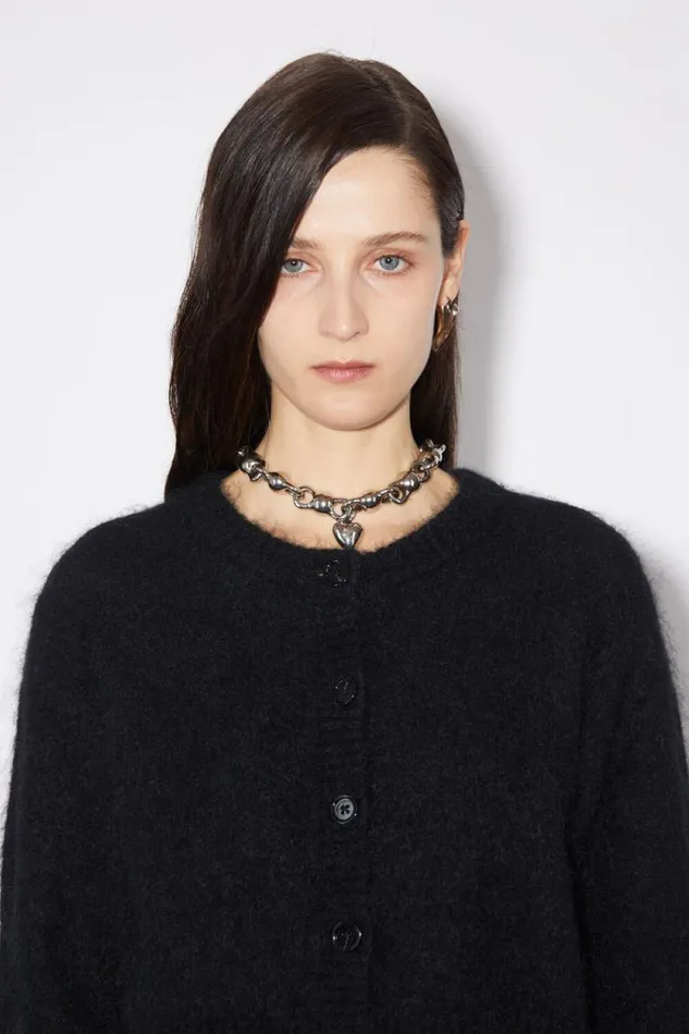 Acne Studios Wool Mohair Cardigan Black Women Knitwear Acne Studios Wool Mohair Cardigan Black Women Knitwear