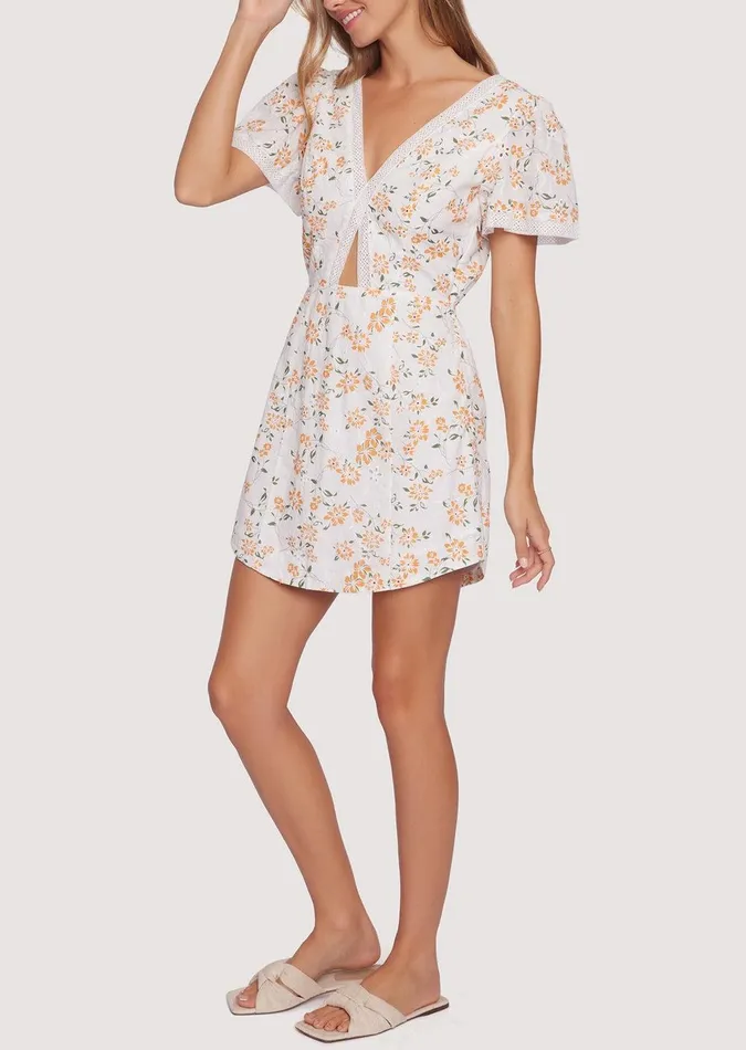 Acropolis Hills Mini Dress Whiteorangefloral Women Lost Wander Dresses