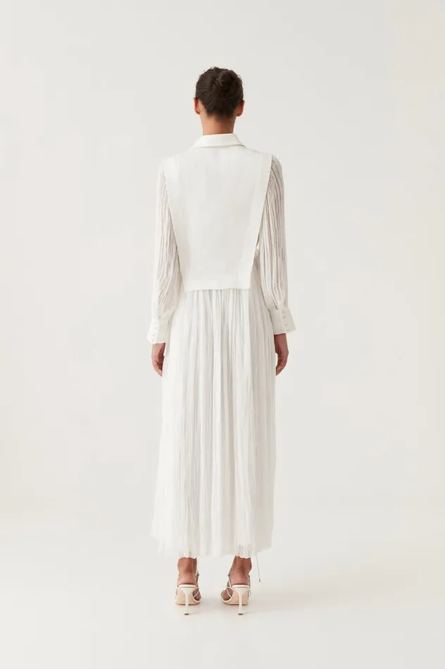 Aeriel Bib Front Maxi Dress Ivory Women Aje Maxi Dresses