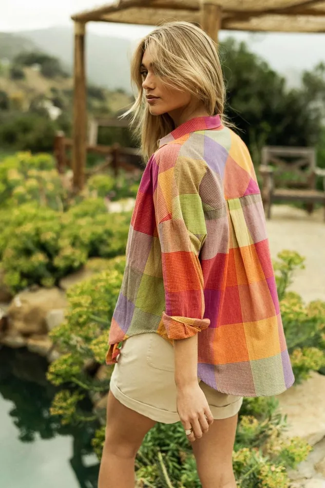 Agnes Button Up Magenta Women Bohme Tops