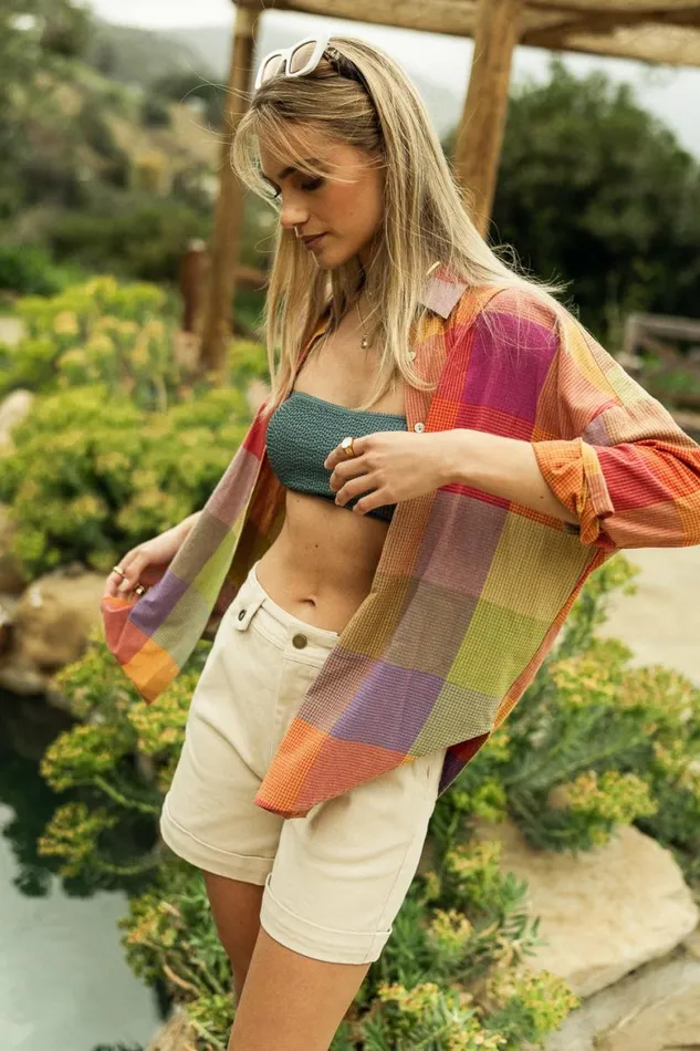 Agnes Button Up Magenta Women Bohme Tops