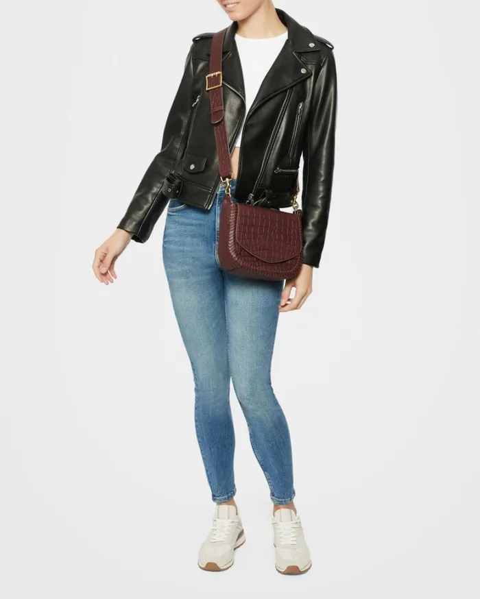 Aimee Kestenberg Crossbody Bags Women All For Love Saddle Crossbody True Plum Croco