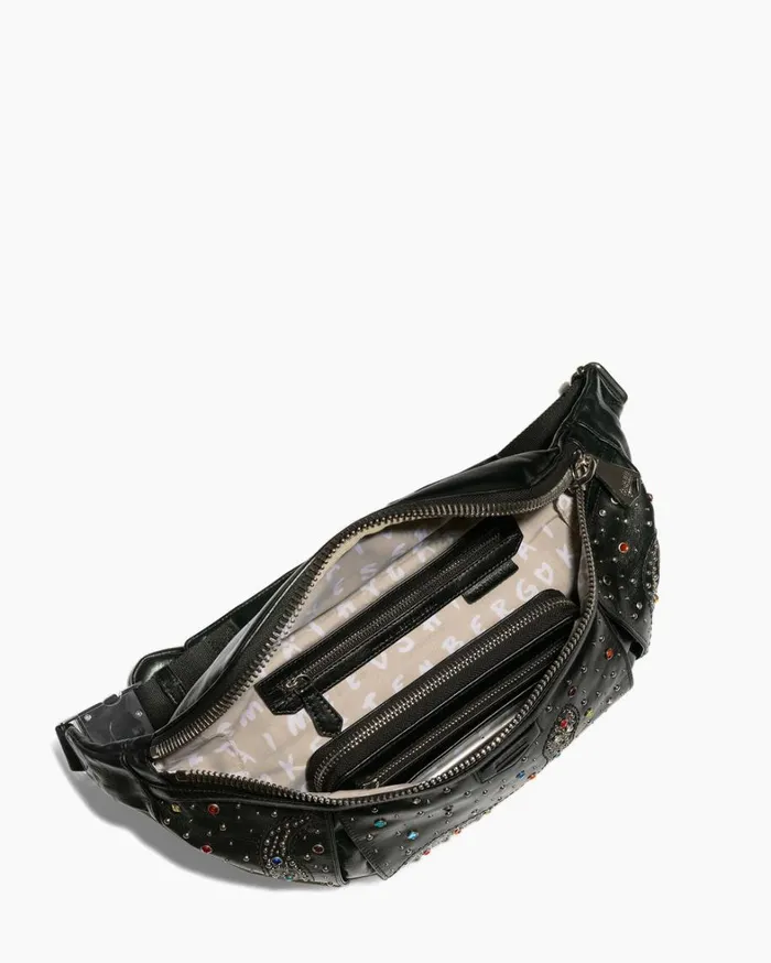 Aimee Kestenberg Crossbody Bags Women Outta Here Novelty Large Sling Black Snake Studs