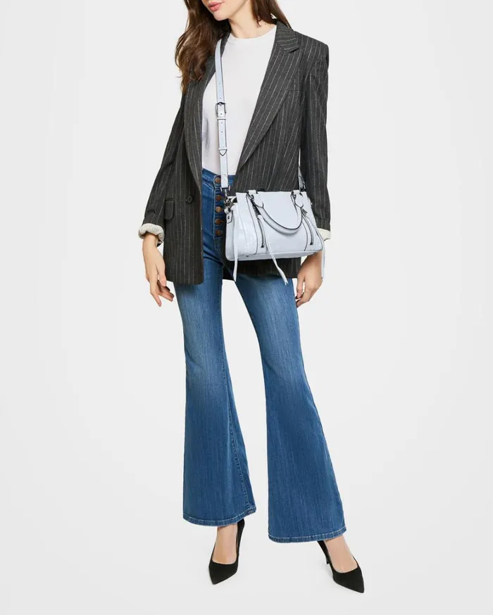 Aimee Kestenberg Satchels Women Zip Me Up Novelty Mini Satchel Mystic Metallic Blue