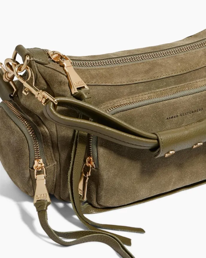 Aimee Kestenberg Shoulder Bags Women Away We Go Convertible Shoulder Kelp Suede