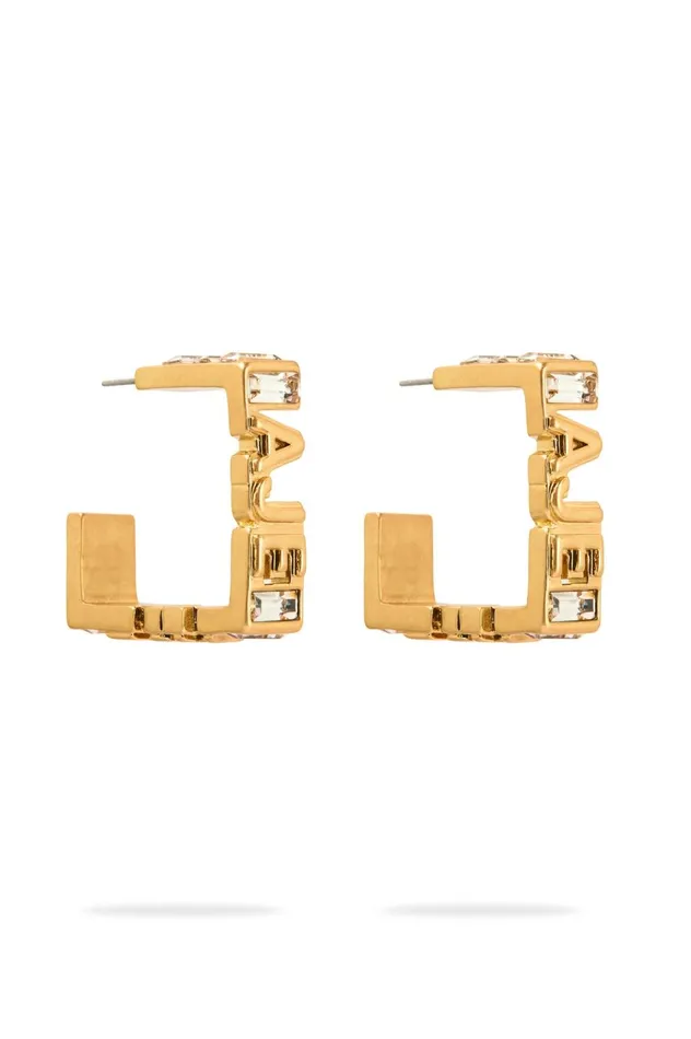 Aje Jewel Logo Square Hoop Gold Women Aje Jewelry