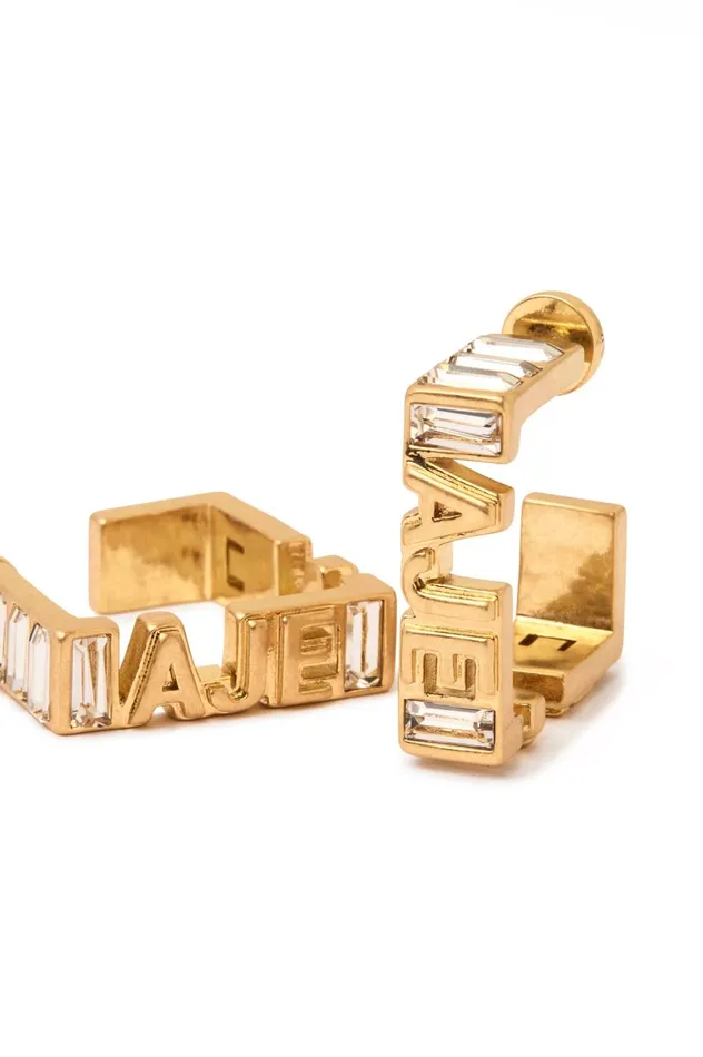 Aje Jewel Logo Square Hoop Gold Women Aje Jewelry