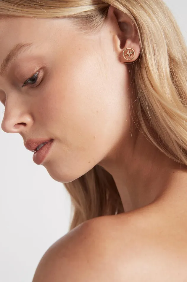 Aje Signature Round Stud Gold Women Aje Jewelry