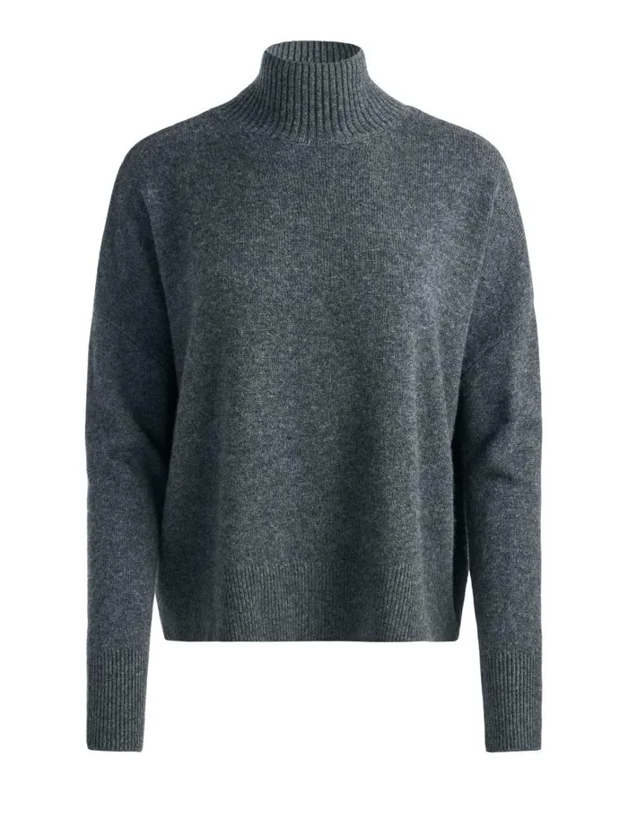 Alice Olivia BARBRA TURTLENECK EASY PULLOVER Charcoal Heather Women Sweaters