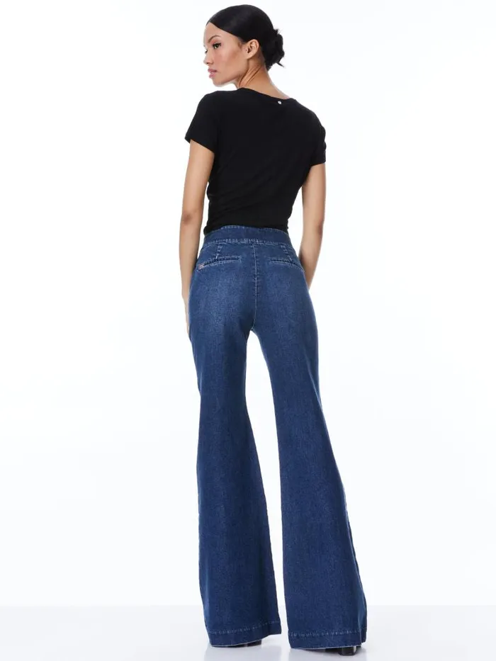 Alice Olivia DYLAN HIGH WAISTED WIDE LEG JEAN Love Train Women Jeans