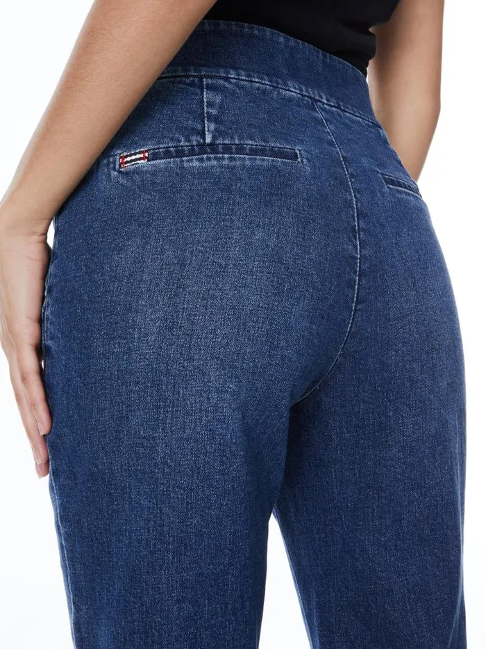 Alice Olivia DYLAN HIGH WAISTED WIDE LEG JEAN Love Train Women Jeans