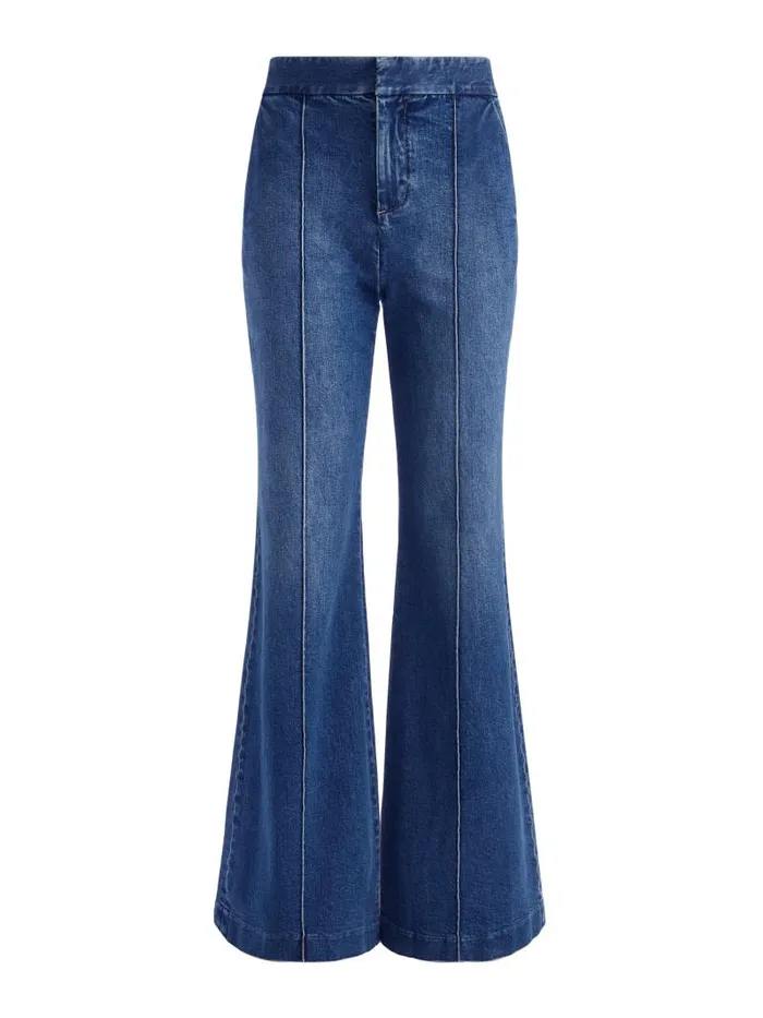 Alice Olivia DYLAN HIGH WAISTED WIDE LEG JEAN Love Train Women Jeans