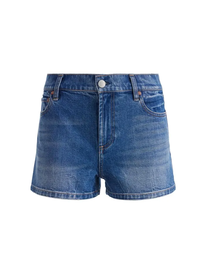 Alice Olivia ERNIE LOW RISE BUCKLEBACK SHORT Brooklyn Blue Women Shorts