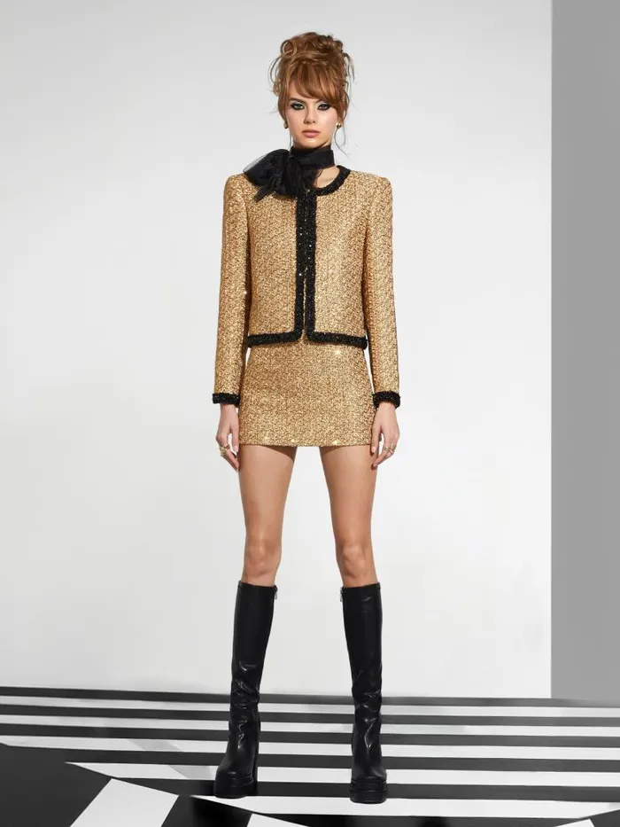 Alice Olivia Gold Women Matching Sets