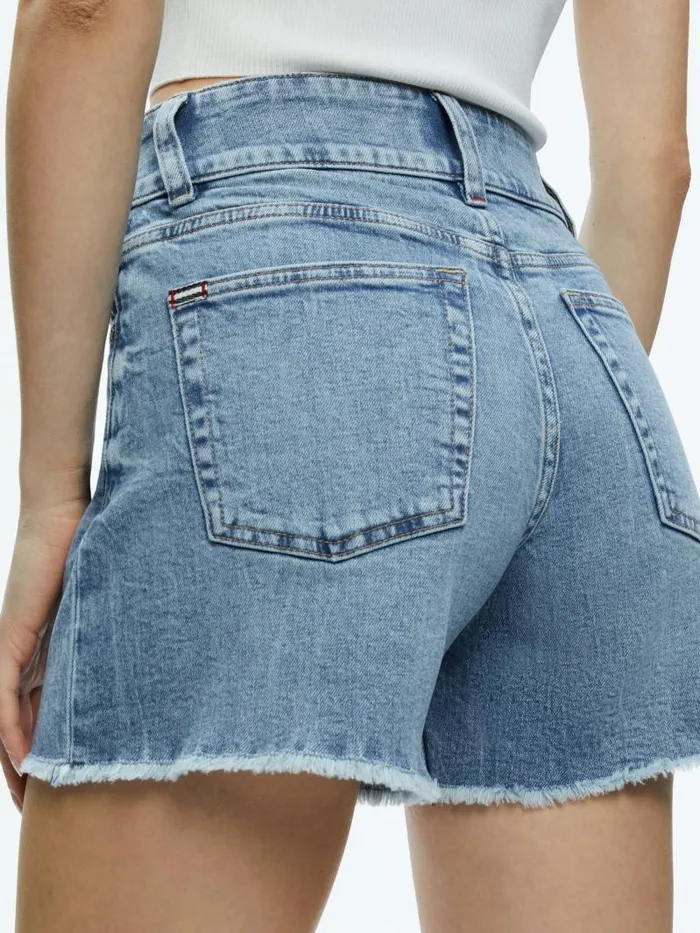 Alice Olivia HAN HIGH RISE WIDE WAISTBAND SHORT Rockstar Blue Women Shorts