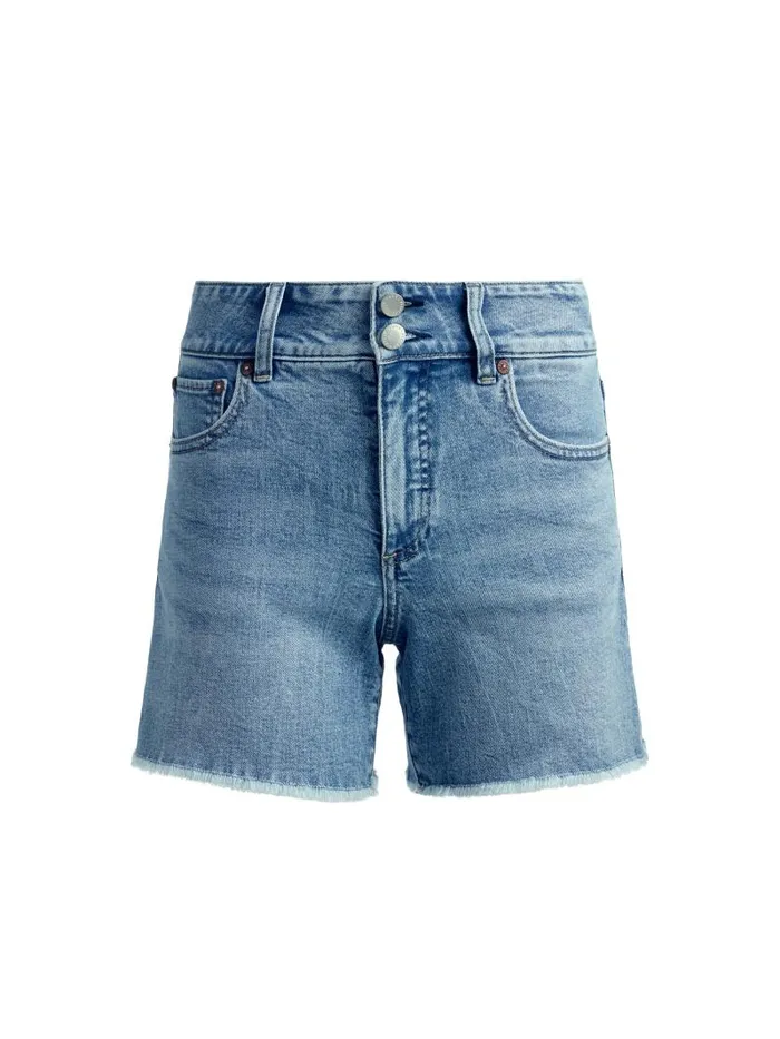 Alice Olivia HAN HIGH RISE WIDE WAISTBAND SHORT Rockstar Blue Women Shorts