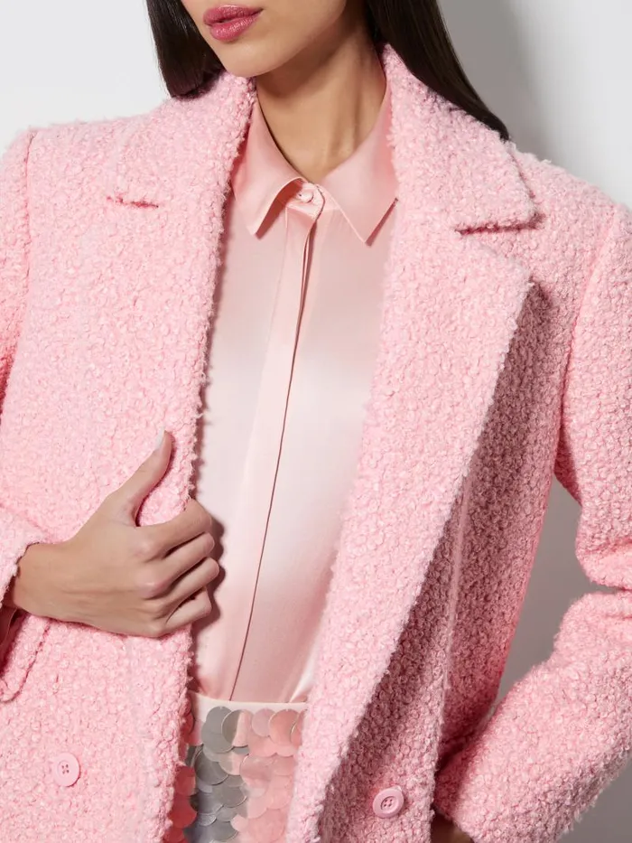 Alice Olivia JIMMY OVERSIZED COAT WITH LONG LAPEL Off White Women Jackets Coats