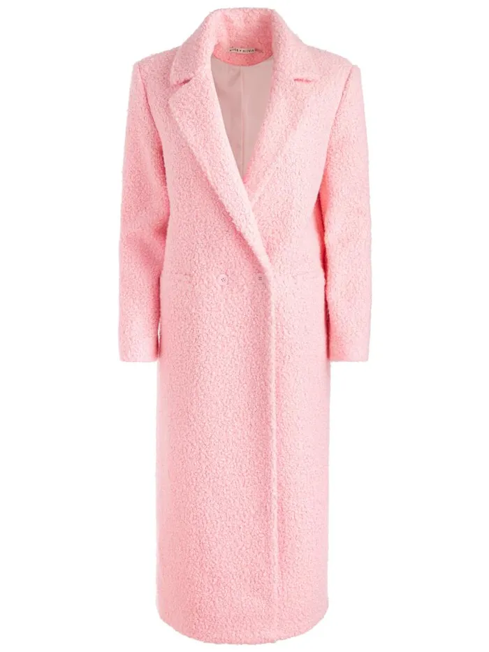Alice Olivia JIMMY OVERSIZED COAT WITH LONG LAPEL Off White Women Jackets Coats