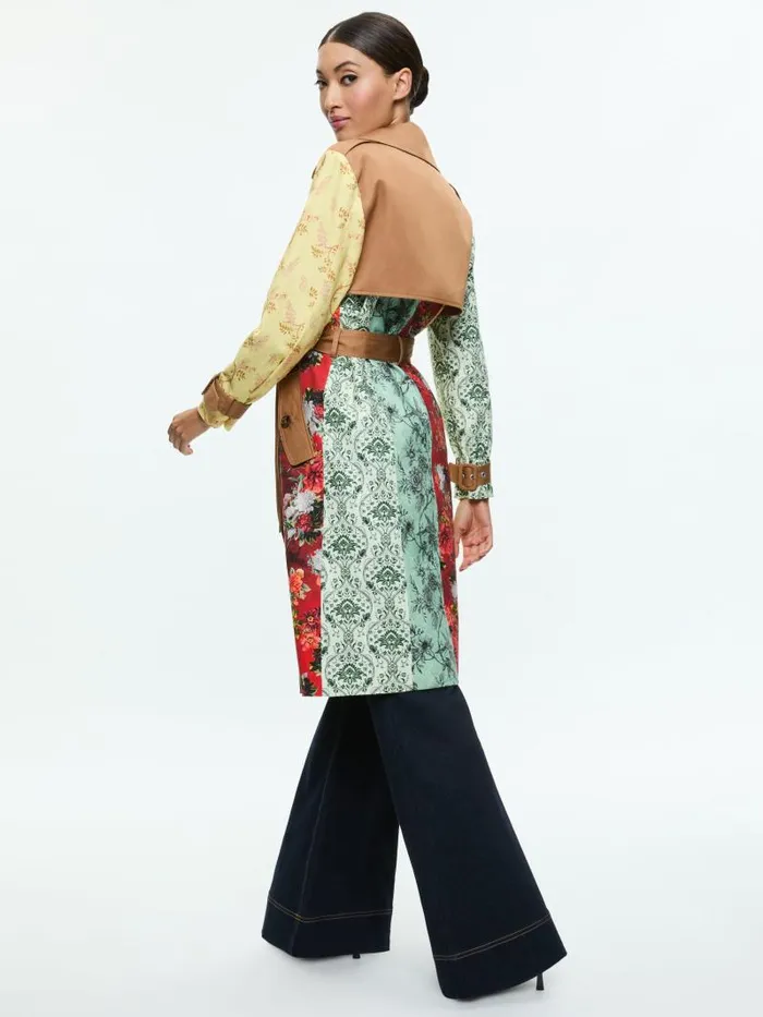 Alice Olivia KEITH MIDI TRENCH WITH LACE DETAIL Tanmulti Women Jackets Coats